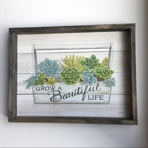 NEW Wall Decor Picture Garden theme Wooden Frame